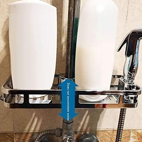 ÉTagèRe de Douche Rectangle Plateau de Rangement Amovible Support en Plastique Accessoires de Cuisine pour Salle de Bain (1/3)