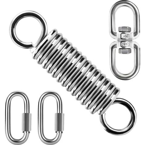 Kits De Suspension À Ressort, Ressort De Hamac, Suspendue Ressort en Acier, avec Crochet Pivotant À 360° Et 2 Mousquetons,Capacité (1/5)