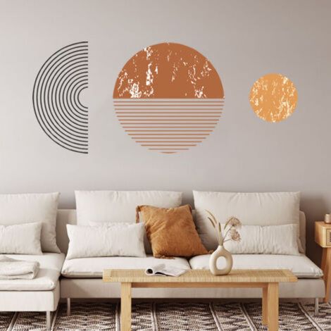 Décoration Murale de Style Bohème avec Cercle Linéaire Géométrique Autocollant Mural Stickers Muraux DIY Art PVC Stickers Muraux Décorations à Coller Sur le Mural (1/5)