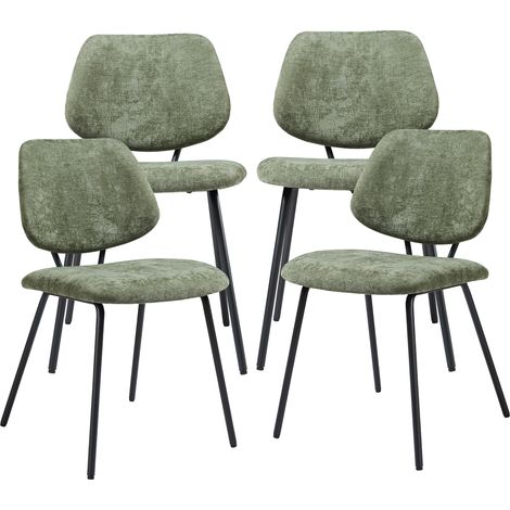 Esszimmerstuhl Köma 4er Set Webstoff Dunkelgrün [en.casa]
