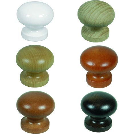 Pomoli Per Mobili In Legno Liscio - ø mm.35 laccato bianco