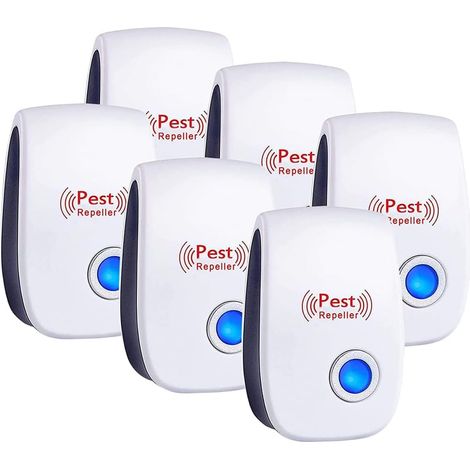6 Pack Ultrasonic Pest Repeller,Insect Repellent Plug In–Safe for Pets and Humans (1/5)