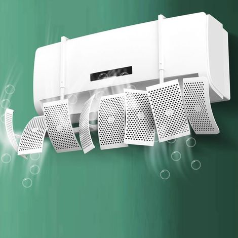 Déflecteur Climatisation Universel 8 Ailettes Orientables 270° Anti-Condensation Confort Aucunely (1/5)