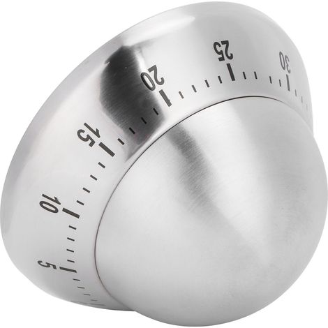 Mechanischer Küchentimer aus Edelstahl, kreisförmige Zeitanzeige, Zeitmanagement-Tool (1/5)