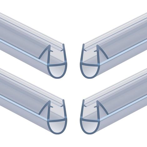 Joint de Douche pour Paroi en Verre, 30CM 4PCS Barrière de Douche, Joint Porte Douche pour Vitre 4-6mm, Joint d'Étanchéité Cabine Douche Barrière Pliable, PVC Extra-épais (Transparent) (1/5)