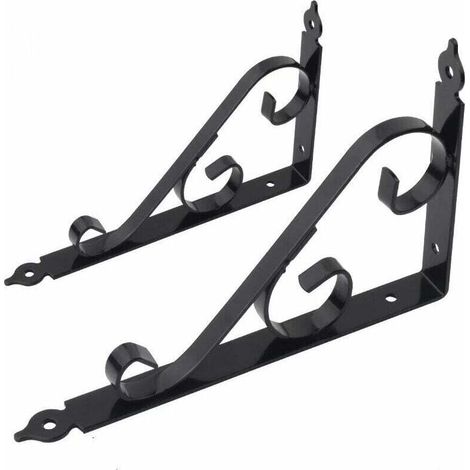 Wandregalhalterung aus Metall, 90-Grad-Dreieckwinkel, multifunktionale Regalhalterung mit Schrauben für Garten, Badezimmer, Küche, 250 mm x 164 mm, 1 Paar (Schwarz)