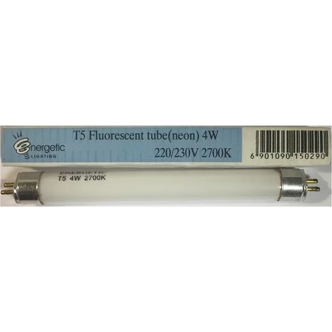 Energetic Lighting EL4W2700K Röhre T5 Mini-Leuchtstofflampe G5 4W 2700K 220/230V L136mm