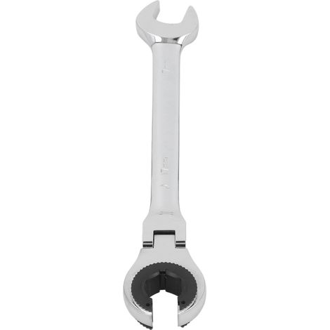 Clé à cliquet à tête ouverte 17mm 8.5in acier Cr-V orientable flexible 72 dents libération rapide polyvalente pour écrous tuyauterie fuel frein clim (1/5)