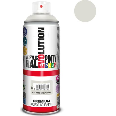 Pintura acrílica spray evolution 520 cc ral 9002 grey white 300 g (1/2)