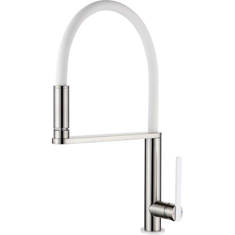 Robinet de Cuisine LED à 3 Couleurs Changeantes, Mitigeur d'Évier Noir avec Bec Flexible, Chrome (1/5)