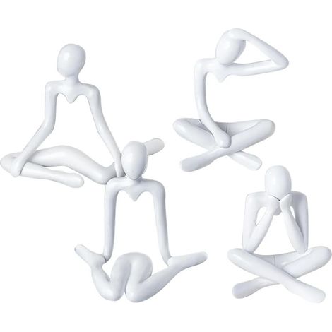 4 ensembles de penseurs de style statue maison décoration moderne étagère décoration sculpture abstraite salon bureau maison bureau salon de thé (1/5)