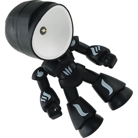 Lampe robot LED petite veilleuse de bureau noire à lumière chaude orientable, lampe d'apprentissage décorative pour chambre d’étudiant et ambiance cosy (1/5)