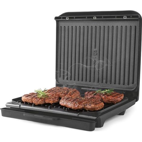 Salter ActiGrill Family: parrilla grande y saludable para 8 raciones, bisagra flotante para alimentos más gruesos y paninis con (1/5)