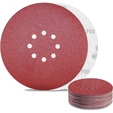 Schleifscheiben 225mm Klett 80Körnung 8Loch Deckenschleifer P80 30PCS (1/5)