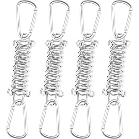 Set di 4 molle di tensione - Accessori - Molle di tensione con ganci per il fissaggio di tende parasole - Molla da 120 mm per verande da campeggio, tende, ecc. (1/5)