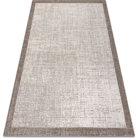 TAPIS EN CORDE SIZAL FLOORLUX 20401 Cadre champagne / taupe beige 140x200 cm