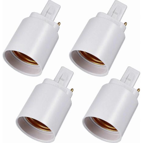 Lot de 4 adaptateurs G24d vers E27 pour douilles à double broche, luminaires (1/3)