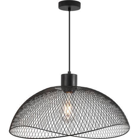 Suspension décorative métal noir grillagé E27 Diam 450mm (1/4)