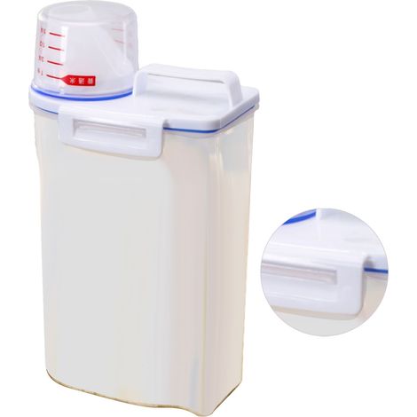 Boîte à riz portable et compacte d'une capacité de 2 kg, en plastique PP de qualité alimentaire, hermétique et transparente.