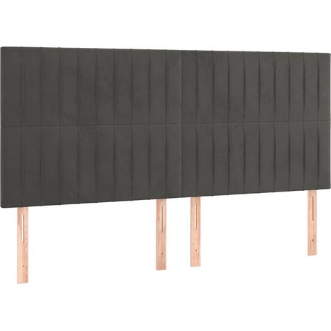 Maison Exclusive - Čelo postele tmavě šedé 180x5x118/128 cm sametové (1/5)