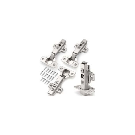 Bisagra de 4 clips, bisagra automática, bisagra de clip, montaje automático de puerta, bisagra estándar para puertas de armarios de cocina, para puertas de alacenas de cocina - Crezuo (1/4)