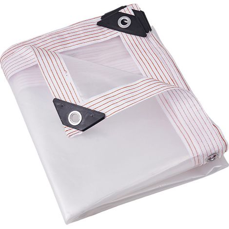 A 3m x 4m waterproof transparent tarpaulin with metal eyelets is the ideal choice for rain protection in outdoor gardens. (1/5)