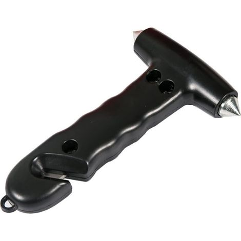 Doppelköpfiger Glasbrecher mit verkohltem Hammerkopf Glasbrecher schwarzer Sicherheitshammer mit verdeckter Klinge.