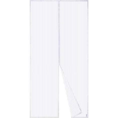 Moustiquaire Magnétique Pour Porte, Rideau en Maille, Joint Magnétique de Haut en Bas avec Fermeture Automatique, Maintient l'air frais à l'intérieur (120x220cm, Blanc) (1/5)