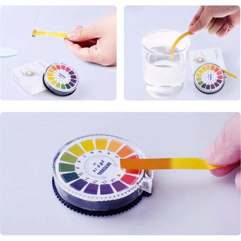 Rouleau de 5 m de papier test pH, bandelettes de test de niveau de pH pour l'eau et la salive. (1/5)
