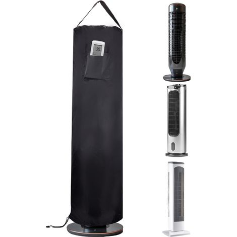 Sollbry Housse pour Ventilateur Tour 10"x36"Housse de Protection Imperméable et Anti Poussière pour Ventilateur avec Poche Accessoire pour Ventilateur,noir (1/5)