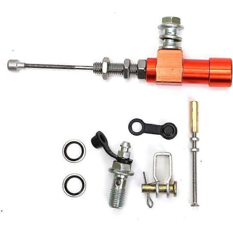 Tige de maître-cylindre d'embrayage hydraulique pour moto, piston de 12,7 mm, pompe de frein, M10x1,25 mm, aluminium usiné CNC, pour motos de motocross et de route - orange