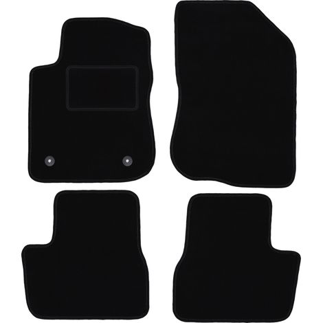 Alfombrillas de terciopelo negro para Peugeot 208 I hatchback (2012-2019)