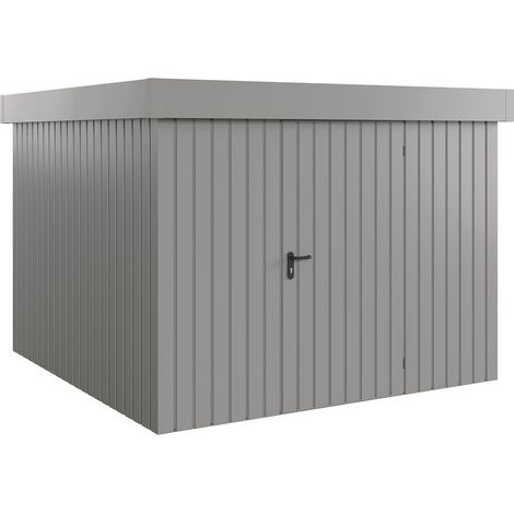 Hörmann Ecostar Metall-Gerätehaus "Euroline Trend" mit Flachdach EFD 10, graualuminium, 262 x 262 cm, 1-flüglige Tür