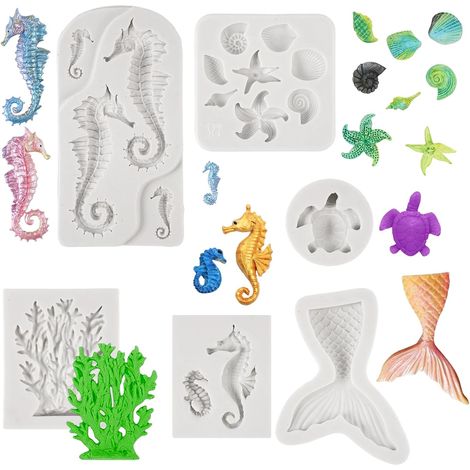 Piece 3D Silicone Molds with Ocean Theme (1/5)
