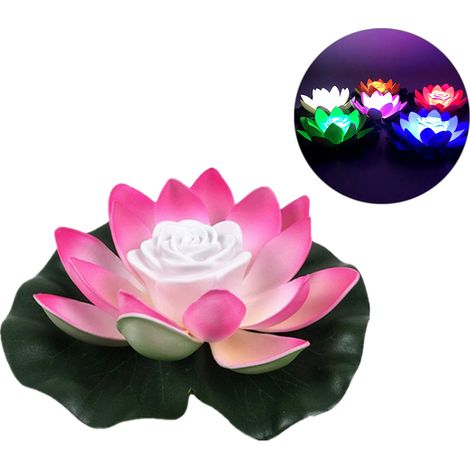 Lampe LED flottante artificielle en forme de Lotus, économie d'énergie, pour jardin, piscine, étang, fontaine, décoration