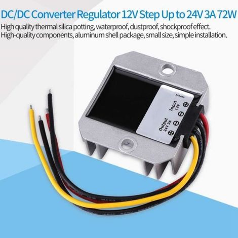 Convertisseur élévateur de tension - Step Up - 12V à 24V - 72W - Étanche IP68 - Résistant aux chocs