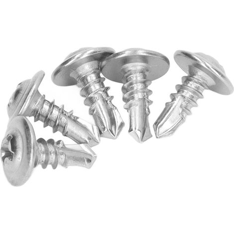 Vis à tôle inox A2 tête fraisée avec rondelle intégrée 4,8x13mm pour équipements industriels - Boîte de 100 (1/5)
