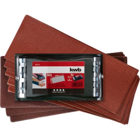 Kwb Set Base de Lijado Pro con 50 Lijas Abrasivas (1/3)