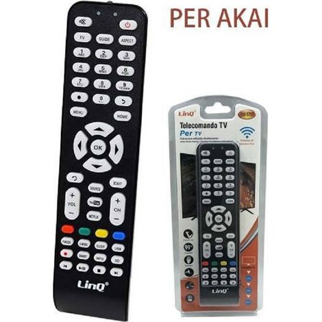 Linq - Telecomando Sostitutivo Compatibile Tv Akai Led Lcd Hdtv 3dtv Universale Ak-5728 -