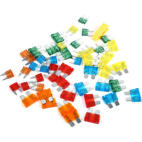 Lot de 50 clips de fusibles automobiles à lames de 5A, 10A, 15A, 20A, 30A, mini-fusibles automobiles standard. (1/5)
