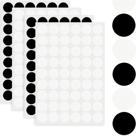 216 Stück (Schwarz, Weiß) Selbstklebende Schraubenlochaufkleber, Schraubenkappen, Schraubenlochaufkleber, Schraubenlochaufkleber