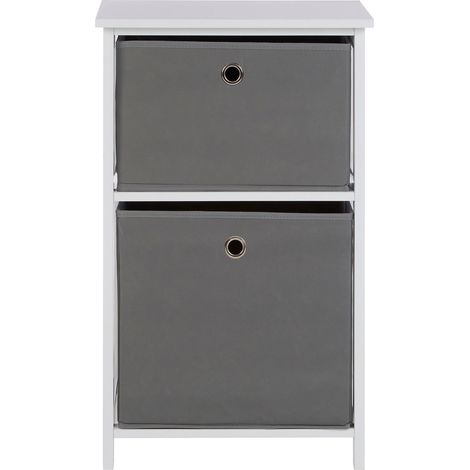 Premier Housewares Lindo 2 Grey Fabric Drawers Cabinet (1/5)