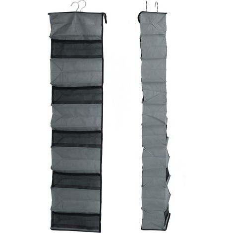 Sac de rangement suspendu à 10 compartiments pour vêtements, chaussures, chapeaux et sous-vêtements. Sac de rangement multicouche résistant et supportant une charge importante. (1/5)