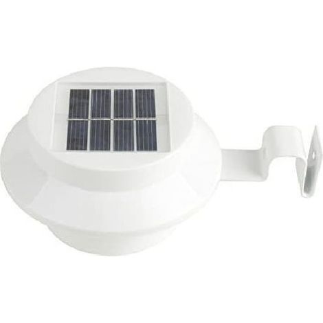 Lot de 3 lampes solaires pour gouttières, lampes solaires d'extérieur avec support réglable, pour clôture, jardin, mur, cour (blanc,lumière chaude) (1/5)