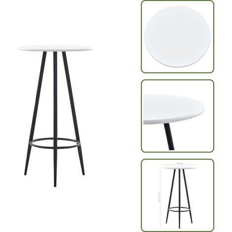 Bartisch Weiß 60×107,5 cm MDF - Stehtisch - Bartisch - Kücheninsel - Bistrotisch - Kleiner Tisch (1/5)