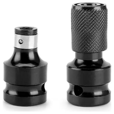 Lot De 2 Adaptateurs D'embouts Pour Clé à Chocs - Convertisseur Douille 1/2 à 1/4" - Accessoires de Précision pour Clés à Cliquet, Tournevis et Plus - Robuste et Polyvalent - Outils de Haute Qu (1/4)