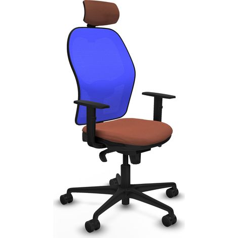 Silla de Oficina con Cabecero Piqueras y Crespo 1D036N2 Azul Marrón