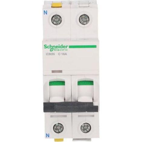 Interruttore automatico 1P+N C 16A 6kA AC iC60N-C16-1N Acti9 A9F04616