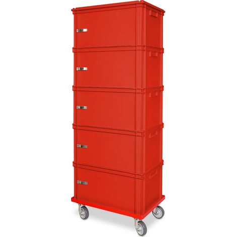 BRB Range-classeur à roulettes avec 5 bacs Rouge, Organisateur (1/2)