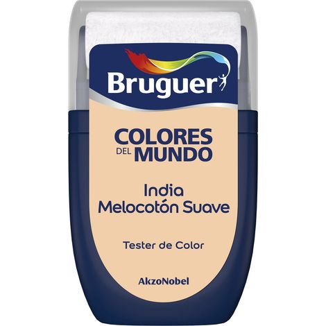 Bruguer Tester Colores del Mundo Pintura para paredes monocapa India Melocotón Suave 30 ml